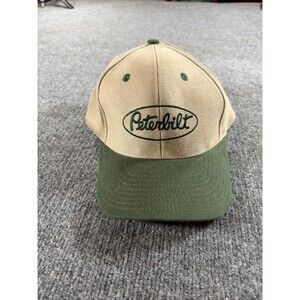 Vintage Peterbilt Trucks Tractor Trailers Beige Tan Embroidered Cap Hat Cyrk